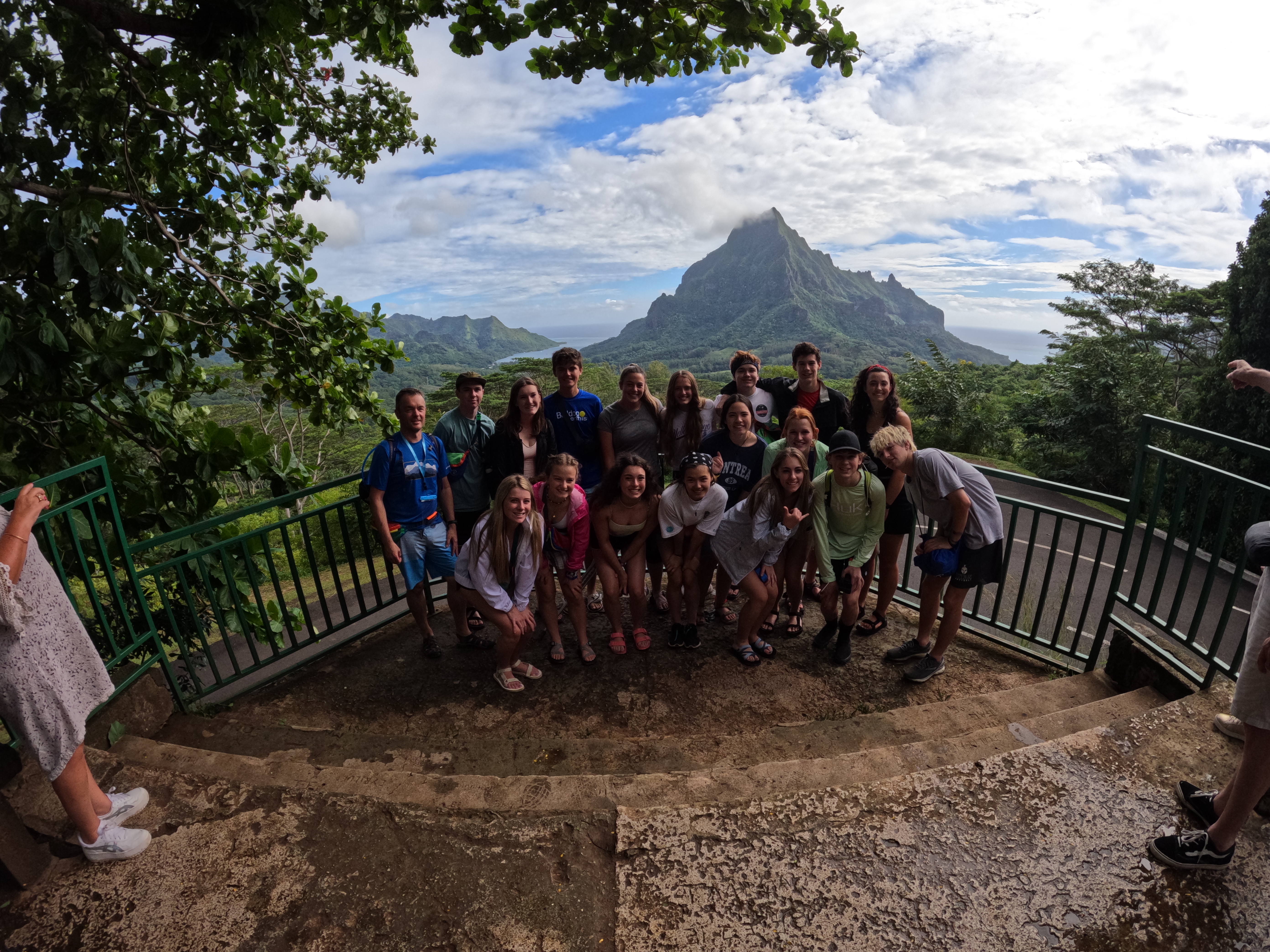 2022 Tahiti Taravao HXP - Day 3 (Devotional, Moorea Jeep Safari, Magic Mountain Overlook, Jam Tasting, Belvedere Lookout, Marae-o-Mahine, Touching Sacred Eels, Fresh Pineapple & Coconut, Making Headbands, Beach Games, Tahitian Dance & Fire Show)